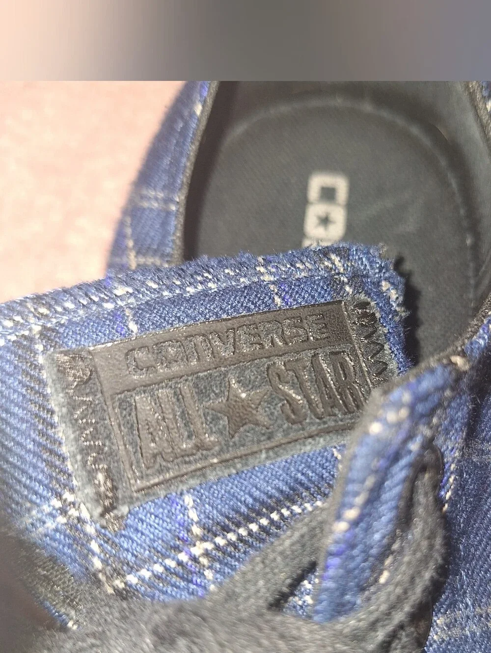 Canvas Low-Top Sneakers - Blue Plaid Size 8